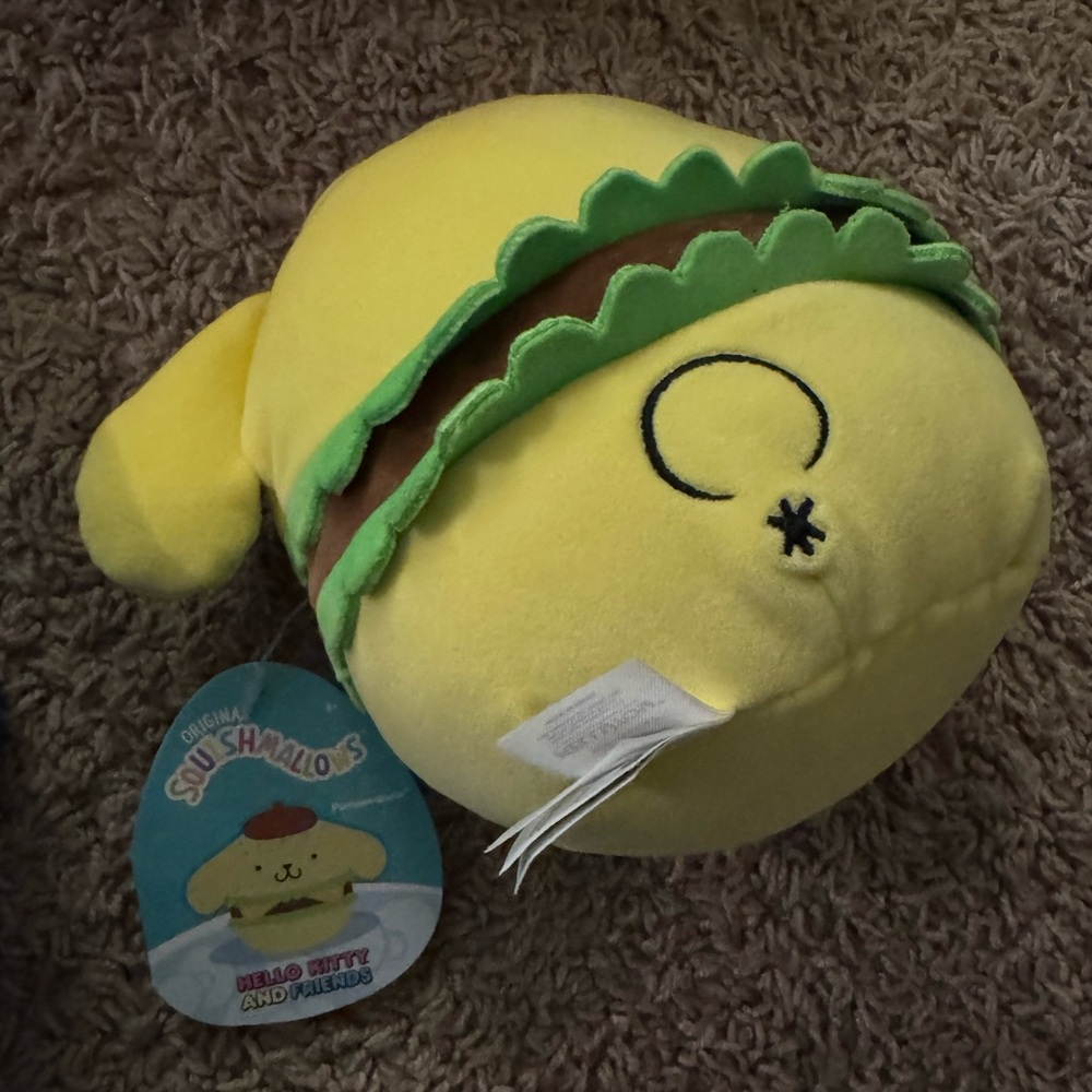 NWT Squishmallows Sanrio Hello Kitty Friends Squad plush Pompompurin Cheeseburge - Picture 3 of 4